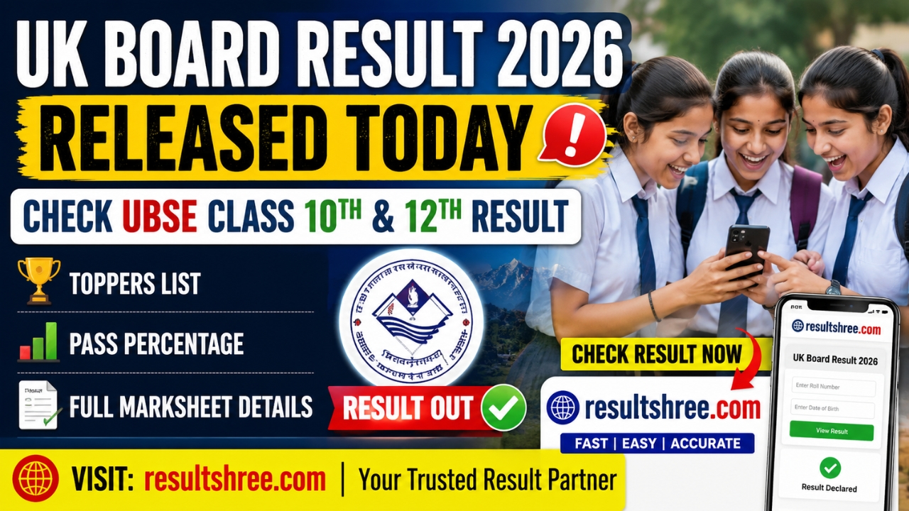 UK Board Result 2026 Released Today Check UBSE Class 10 and 12 Result Link Toppers Pass Percentage and Full Marksheet Details