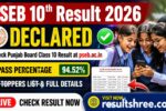 PSEB 10th Result 2026 Declared Check Punjab Board Class 10 Result at pseb.ac.in Pass Percentage 94.52 Percent Toppers List and Full Details