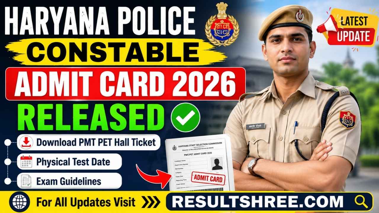 Haryana Police Constable Admit Card 2026 Released at HSSC Official Website Download PMT PET Hall Ticket, Physical Test Date and Exam Guidelines