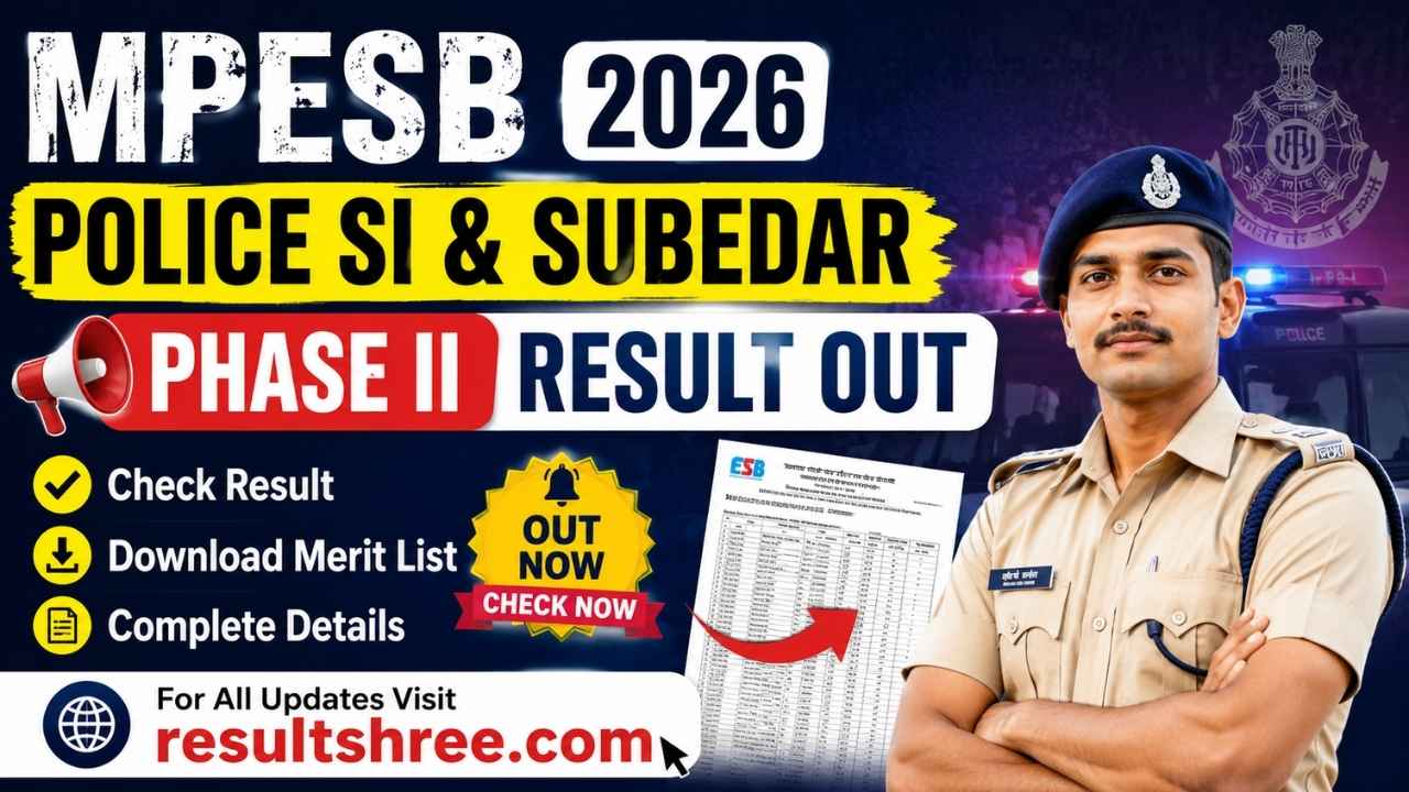 MPESB Police SI and Subedar Phase II Result 2026 Declared – Download Your Scorecard Online Now from Official Website @ esb.mp.gov.in (Direct Link Inside)