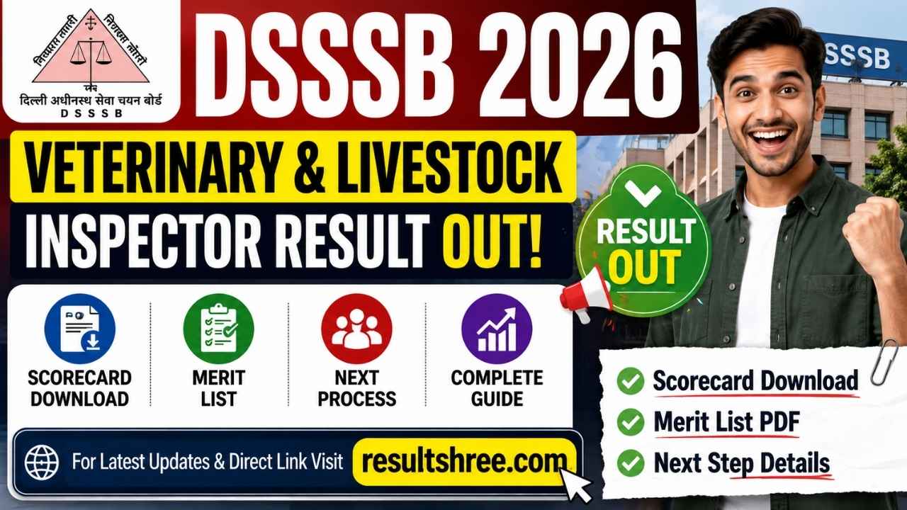 DSSSB Veterinary and Livestock Inspector Result 2026 Out – Complete Guide to Scorecard Download, Merit List and Next Process