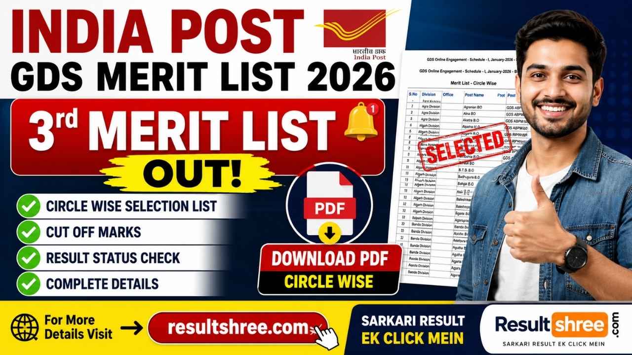 India Post GDS 3rd Merit List 2026 OUT – Download PDF Circle Wise Selection List, Cut Off, Result Status and Complete Details