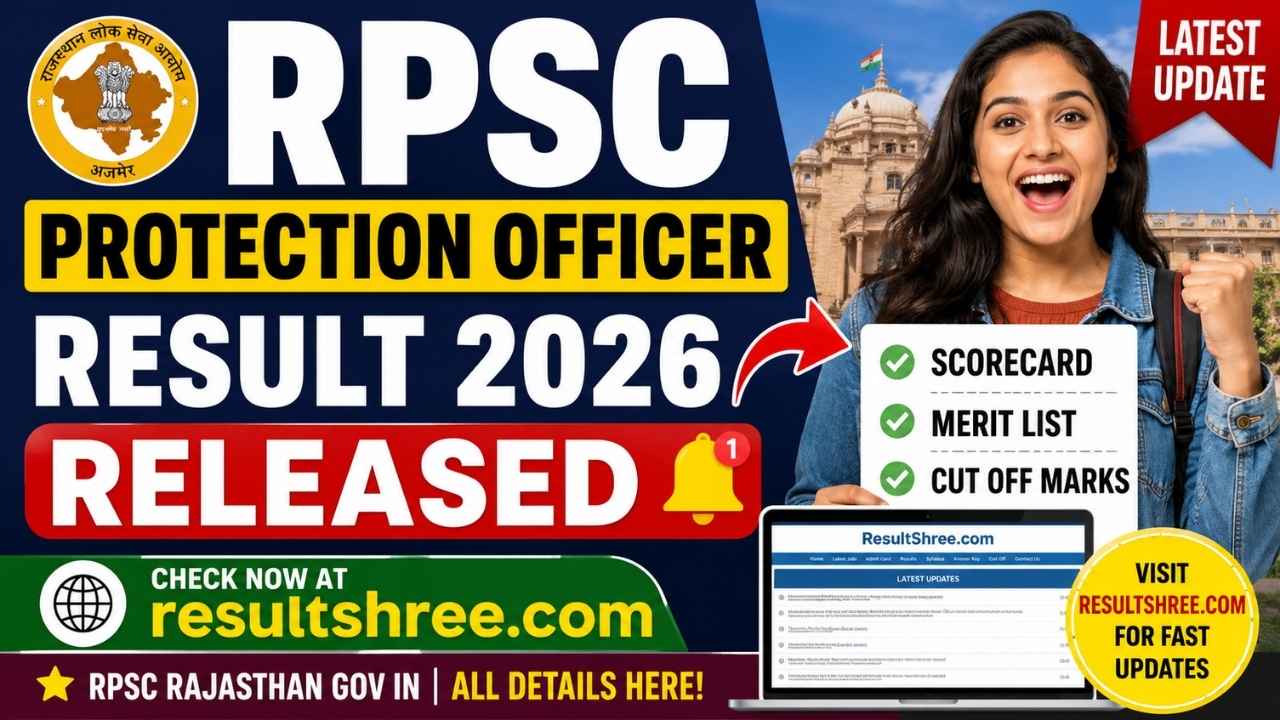 RPSC Protection Officer Result 2026 Released at RPSC Rajasthan Gov In, Check Scorecard, Merit List and Cut Off Marks