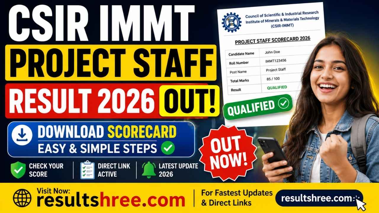 CSIR IMMT Project Staff Result 2026 OUT – Download Scorecard in Easy at immt.res.in