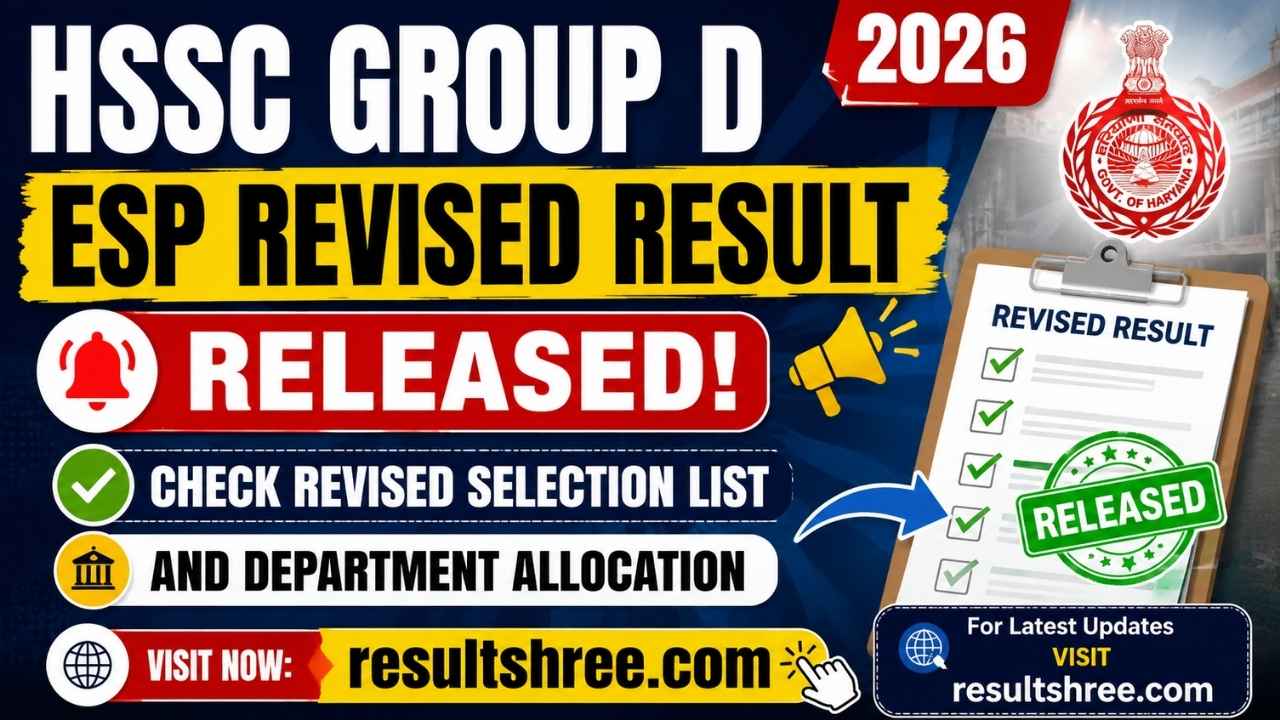 HSSC Group D ESP Revised Result 2026 Released at hssc.gov.in, Check Revised Selection List and Department Allocation