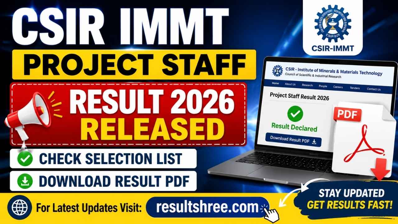CSIR IMMT Project Staff Result 2026 Released at immt.res.in, Check Selection List and Download Result PDF