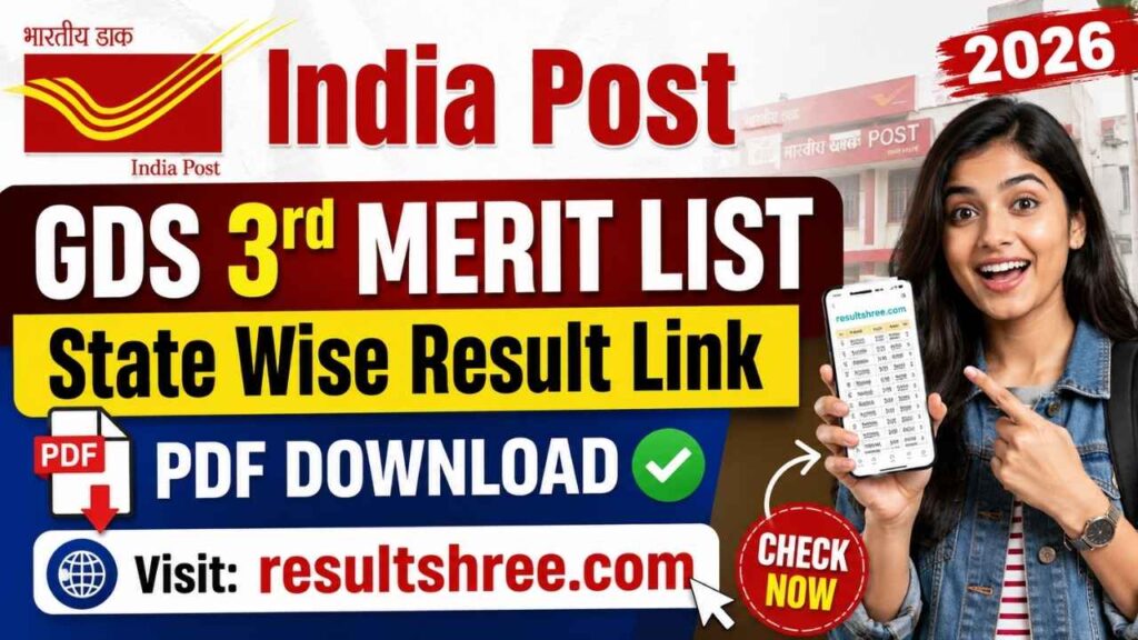 India Post GDS 3rd Merit List 2026 PDF Download State Wise Result Link
