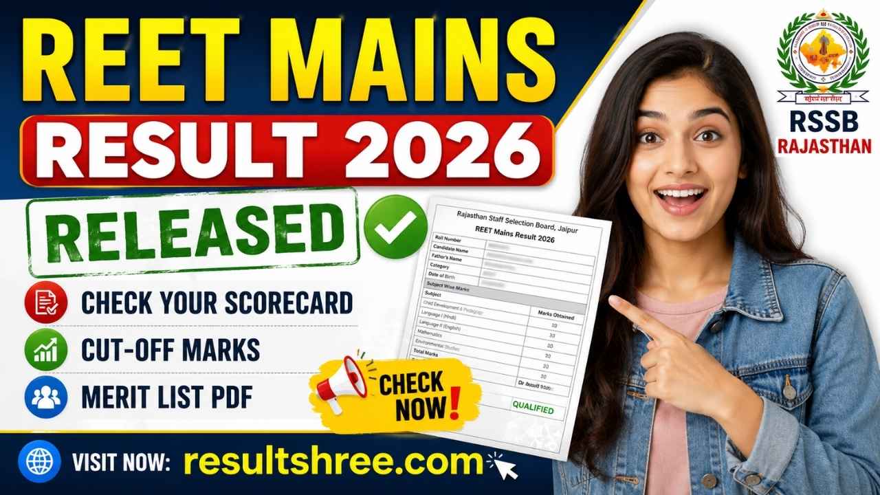 REET Mains Result 2026 Released: Check Scorecard, Merit List, Cut Off Marks and Next Selection Process