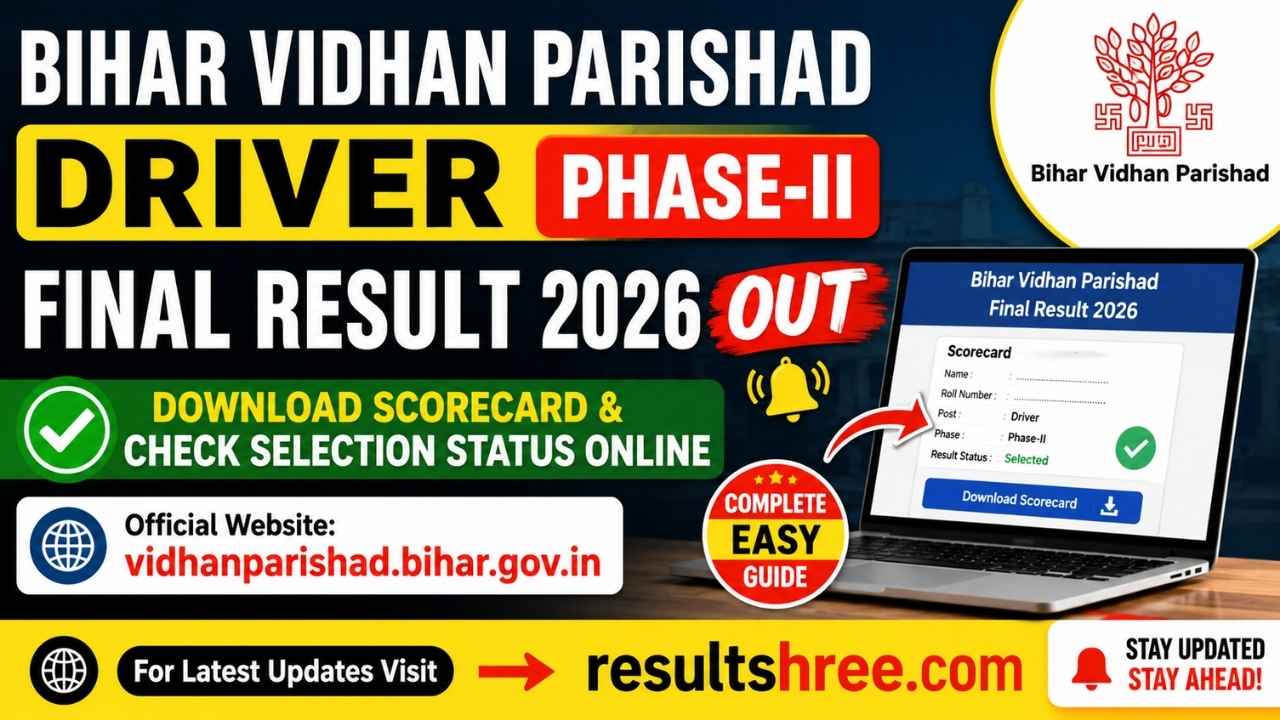 Bihar Vidhan Parishad Driver Phase-II Final Result 2026 OUT – Download Scorecard & Check Selection Status Online at vidhanparishad.bihar.gov.in (Complete Easy Guide)