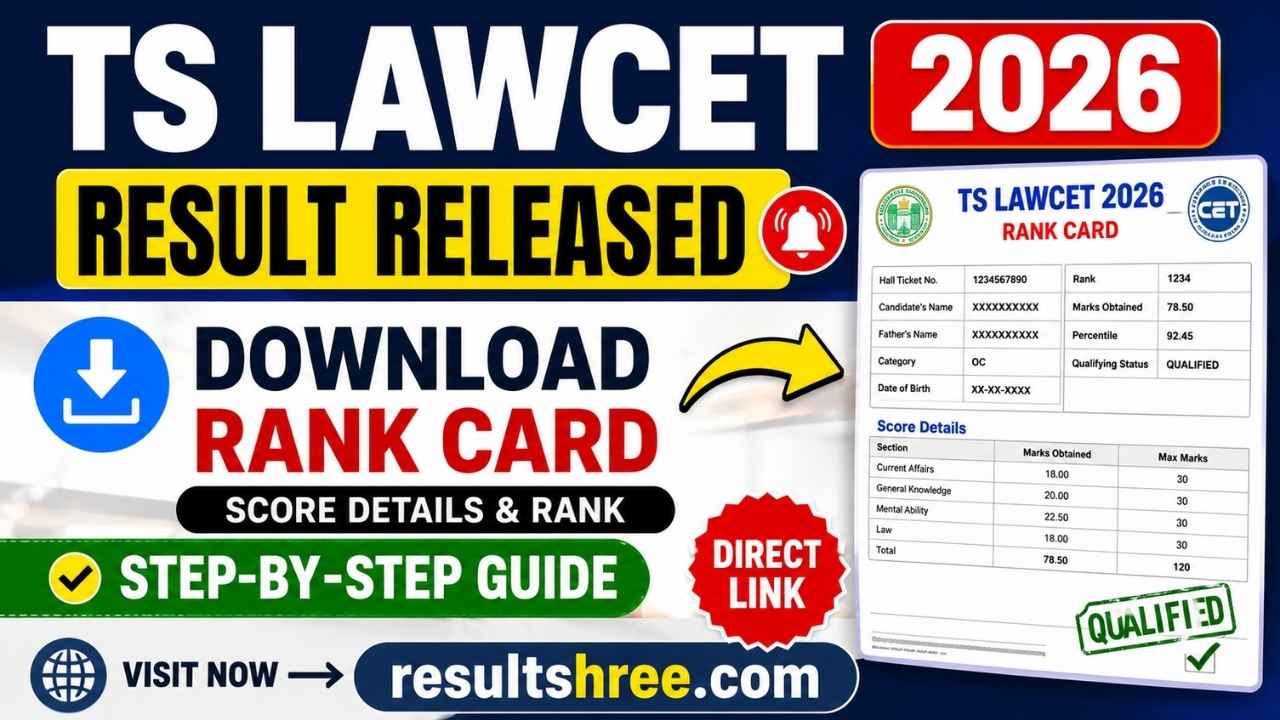 TS LAWCET Result 2026 Released: Download Telangana Law CET Rank Card, Check Scores and Counselling Updates