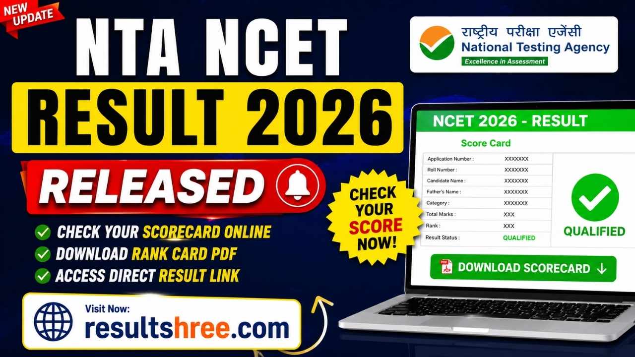 NTA NCET Result 2026 Released: Download Scorecard, Check Merit List, Cut Off, Counselling Process and Direct Link