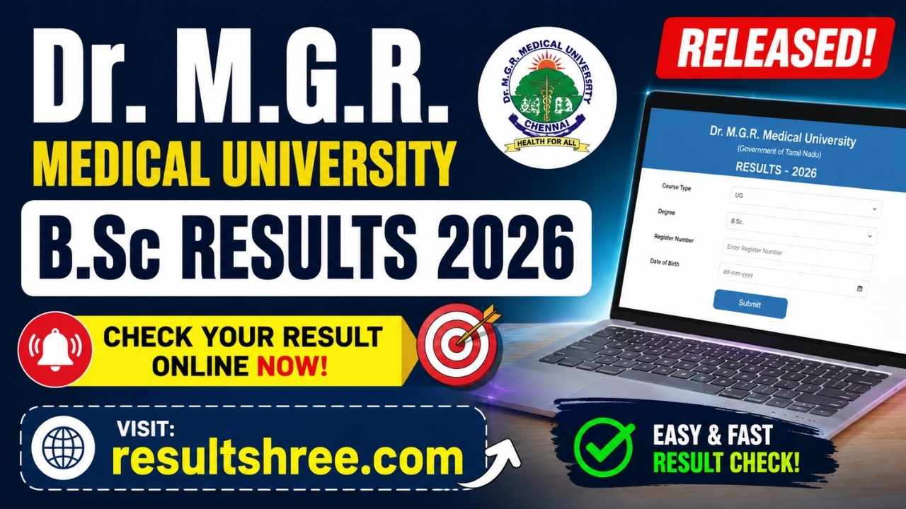 Dr MGR Medical University Result 2026 Released for B.Sc Nursing, Check Marksheet at cms2results.tnmgrmuexam.ac.in