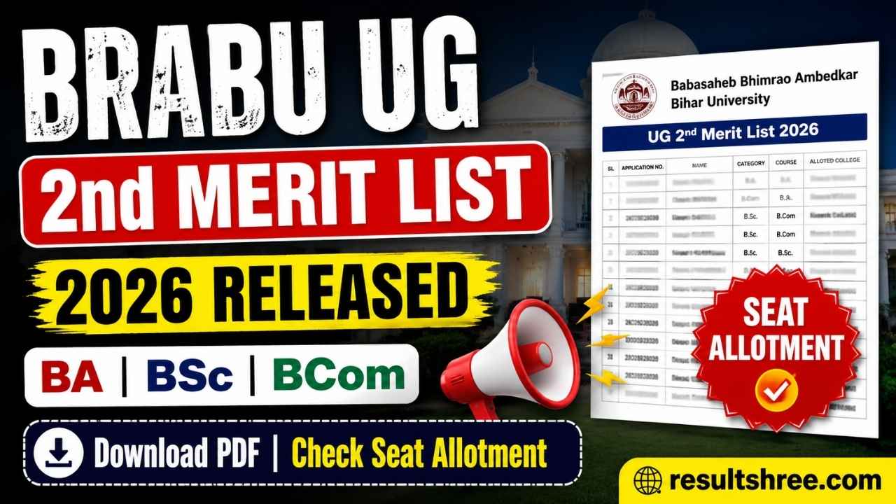 BRABU UG 2nd Merit List 2026 Released, Download BA, BSc, BCom PDF and Check Seat Allotment