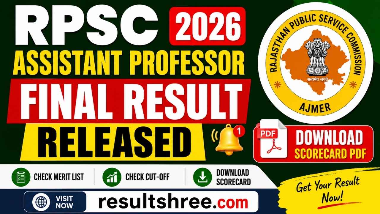RPSC Assistant Professor Final Result 2026 Released: Download Scorecard PDF, Check Merit List and Cut-Off at rpsc.rajasthan.gov.in