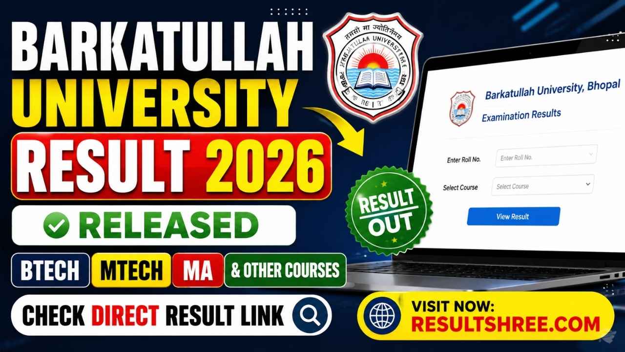 Barkatullah University Result 2026 Released for BTech, MTech, MA and Other Courses, Check Direct Result Link