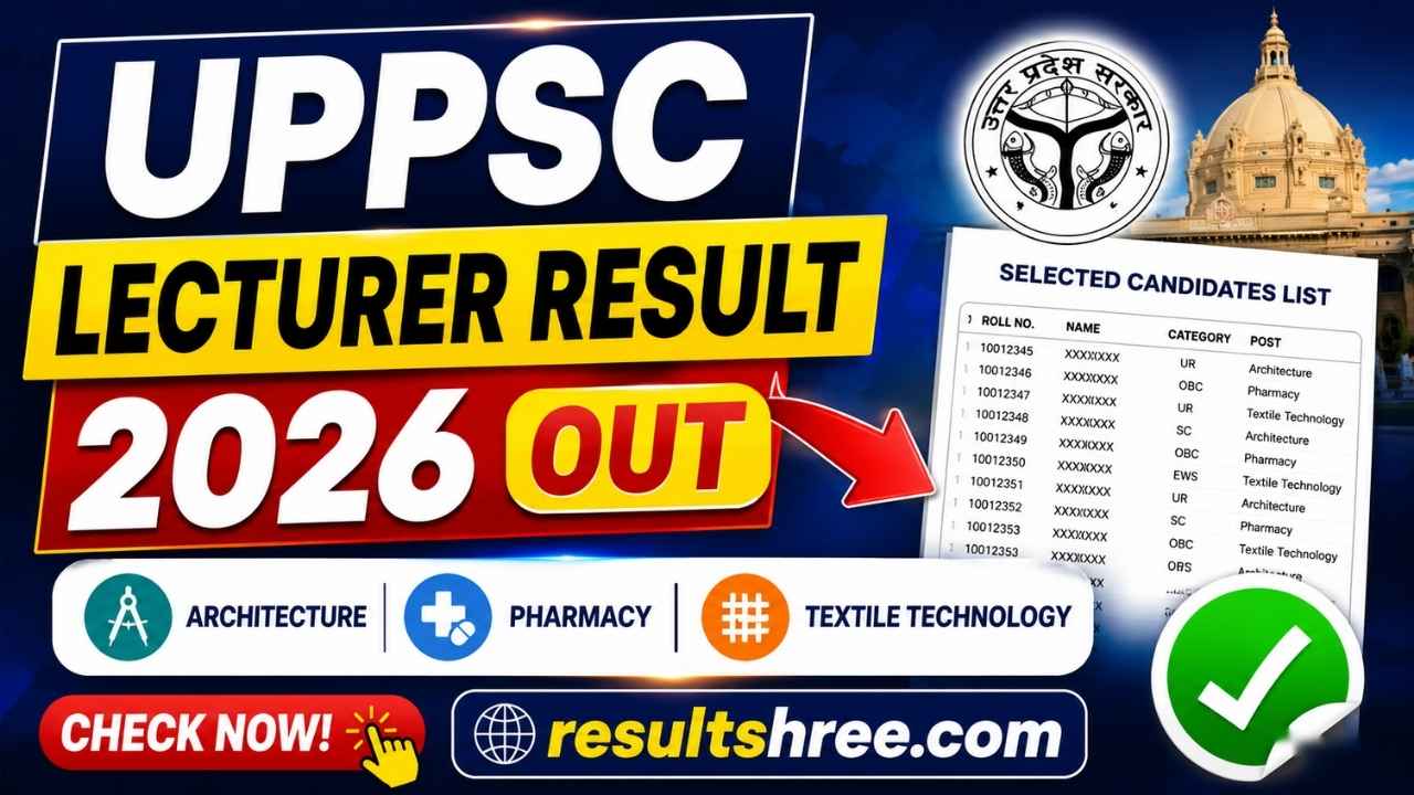 UPPSC Lecturer Result 2026 Out: Check Selected Candidates List for Architecture, Pharmacy and Textile Technology Posts