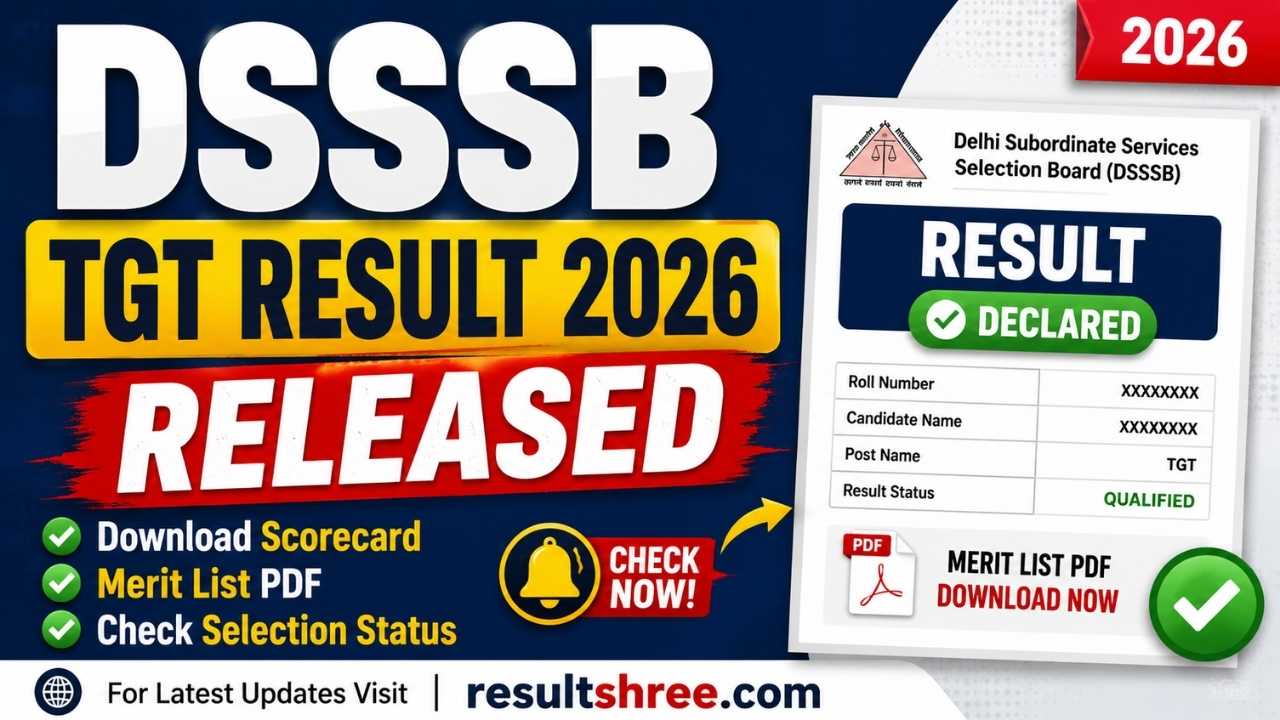 DSSSB TGT Result 2026 Released: Download Scorecard, Merit List PDF and Check Selection Status