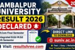 Sambalpur University Result 2026 Declared – Direct Link to Download M.Com Final Semester and Integrated B.Ed-M.Ed 6th Semester Results at suniv.ac.in
