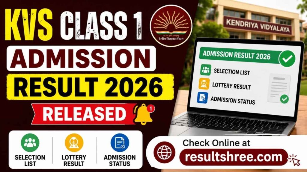 KVS Class 1 Admission Result 2026 Released: Check Selection List, Lottery Result and Admission Status Online