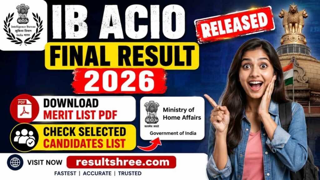 IB ACIO Final Result 2026 Released: Download Merit List PDF, Check Selected Candidates List at MHA
