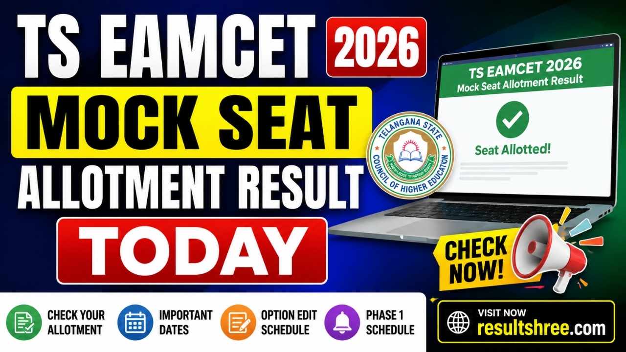 TS EAMCET 2026 Mock Seat Allotment Result Today: Check Login Steps, Option Edit Dates, and Phase 1 Seat Allotment Schedule