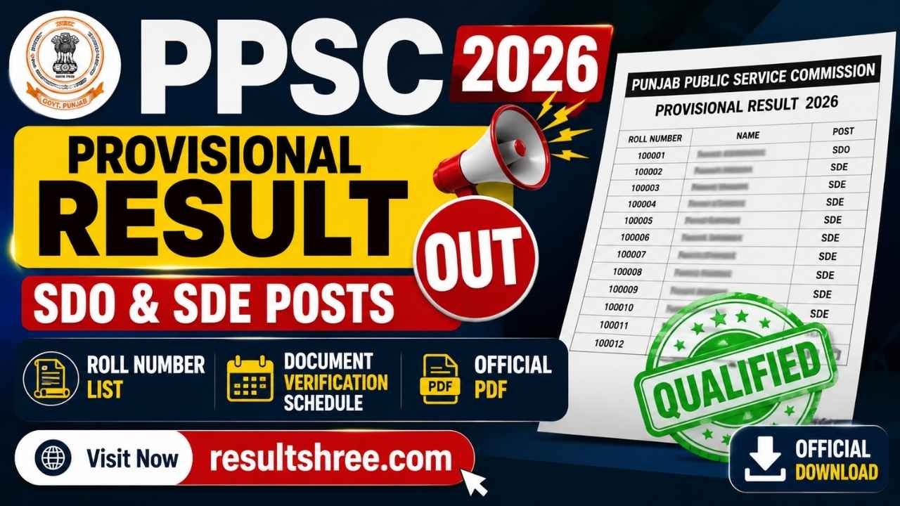 PPSC Provisional Result 2026 Out for SDO and SDE Posts, Roll Number List, Document Verification Schedule and Official PDF