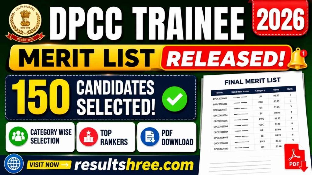 DPCC Trainee Merit List 2026 Released: 150 Candidates Selected, Check Category Wise Selection, Top Rankers and PDF Download