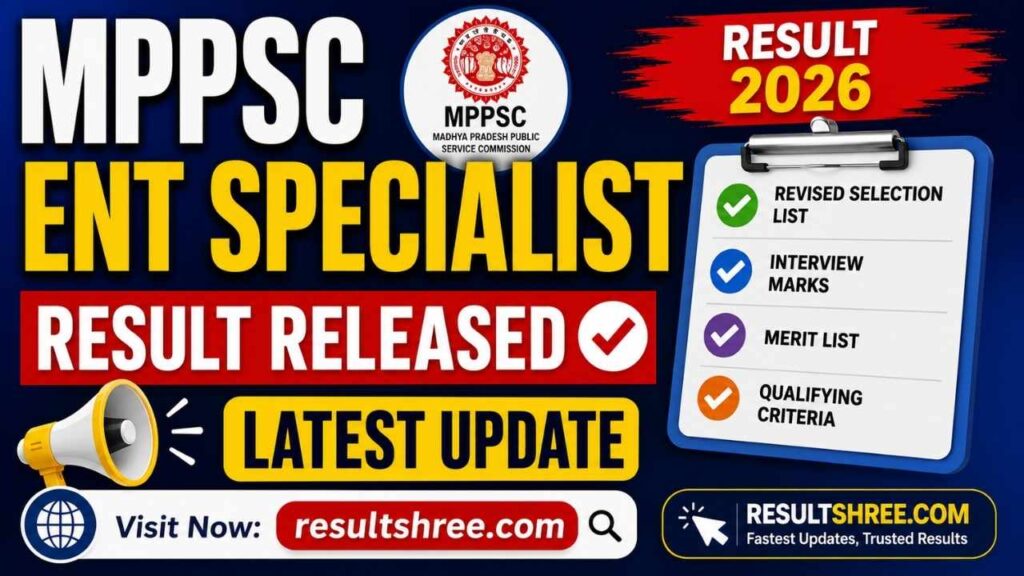 MPPSC ENT Specialist Result 2026 Released: Revised Selection List, Interview Marks, Merit List and Qualifying Criteria