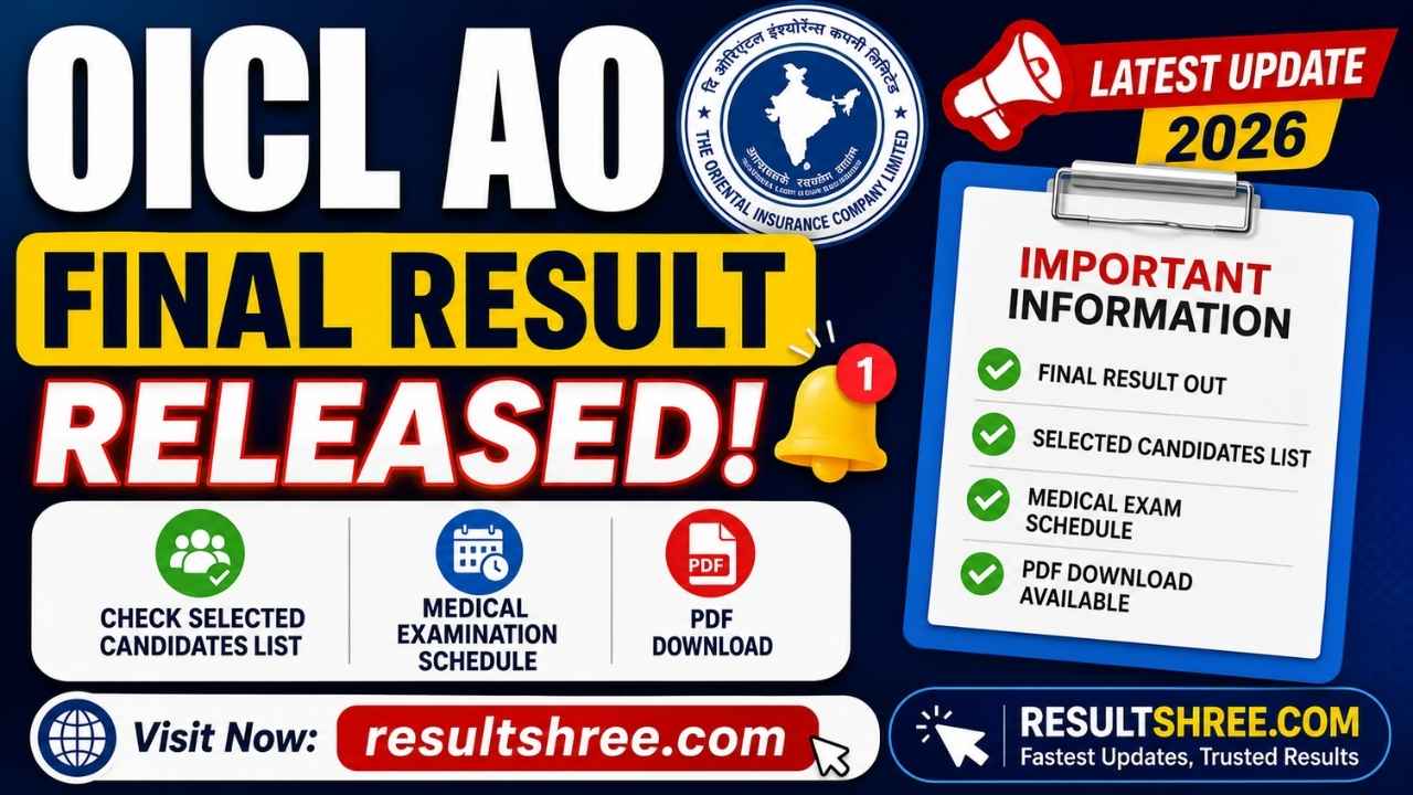 OICL AO Final Result 2026 Released: Check Selected Candidates List, Medical Examination Schedule and PDF Download